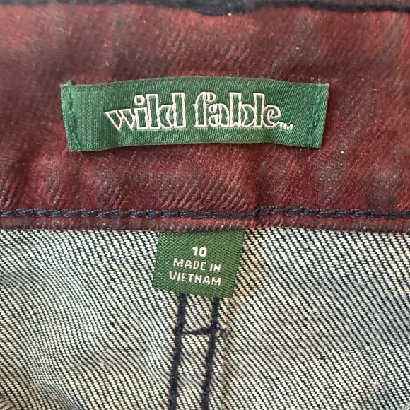 Wild Fable Burgundy Acid Wash Denim Mini Skirt New With Tags Size 10 Trendy Y2K - Picture 5 of 5